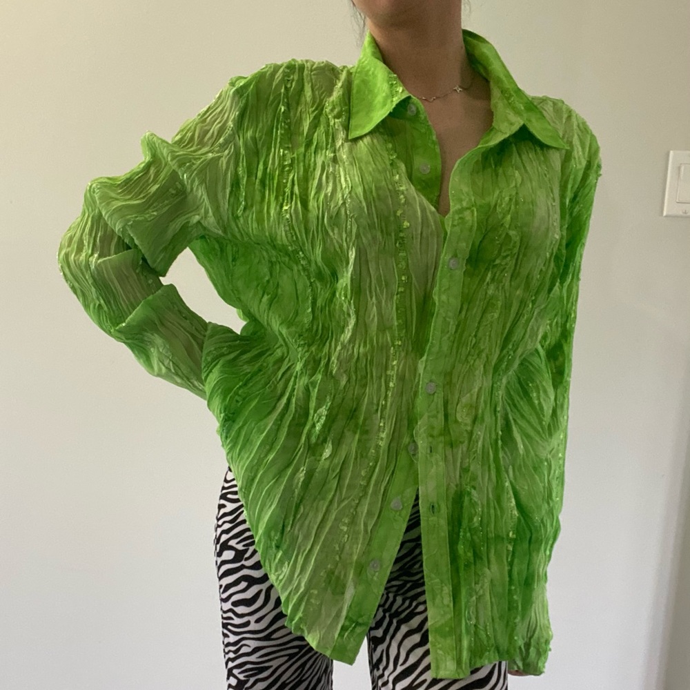 SOLD- Vintage neon Y2K blouse - Picture 2 of 10